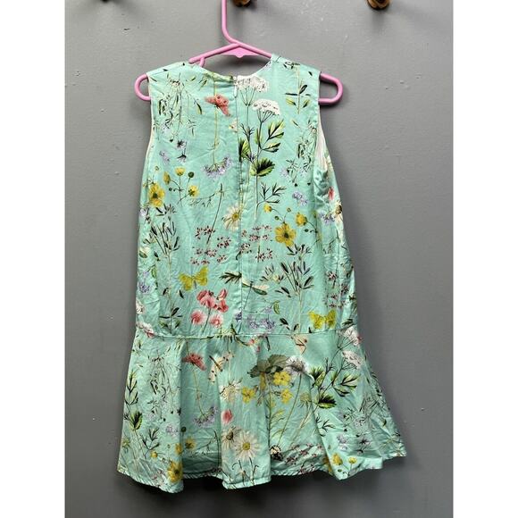 CZ by Carolina Zapf‎ Dress Girls sizy 6Y Floral sleeveless lined Green - Picture 2 of 6